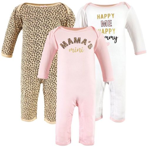 Hudson Baby Infant Girl Cotton Coveralls, Leopard Mamas Mini, 9-12 Months