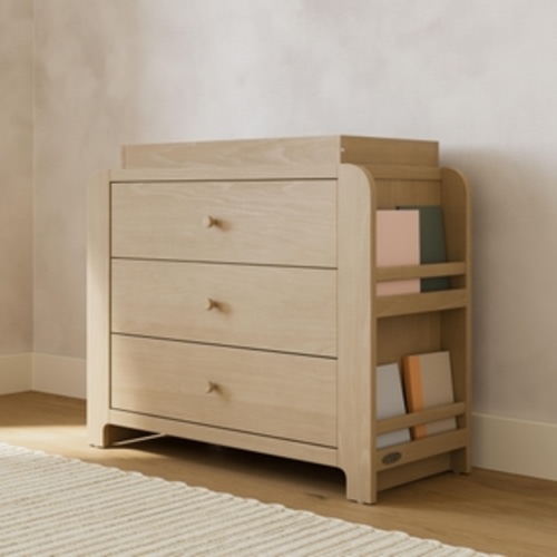 Graco Read-with-Me 3 Drawer Chest with Bookshelves and Changing Topper