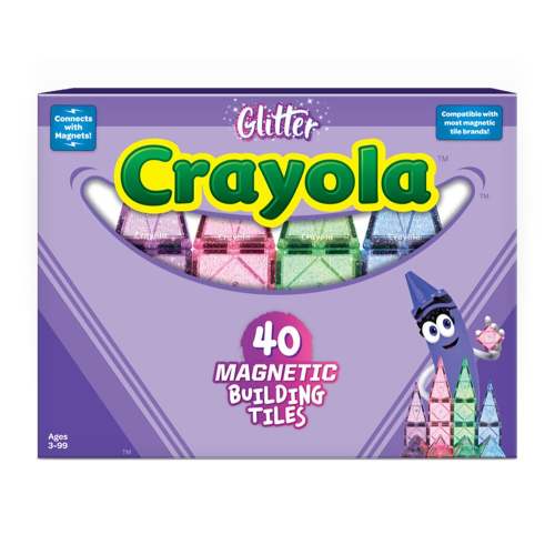 CreateOn Crayola 40-Piece Glitter Magnetic Building Tile Set - 1004337