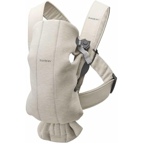 BabyBjörn Baby Carrier Mini, 3D Jersey, Light Beige | Newborn Carrier (7-25 lbs), Ergonomic, Easy-to-Use