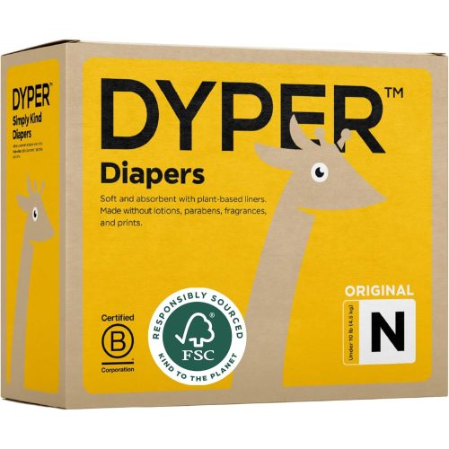 DYPER Bamboo Diaper Box, Newborn, 204 Count