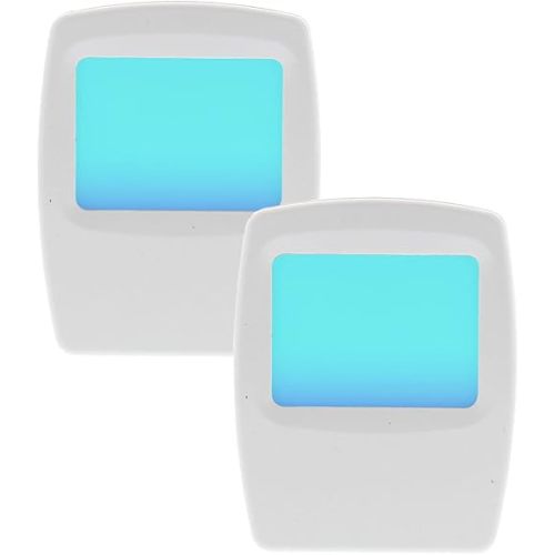Amerelle Always-On Blue Night Light, 2 Pack (71282) - Slim, Plug-in, LED Light with a Soft, Cool Blue Glow - Suitable for Bedrooms, Bathrooms, Hallways, Kitchen, or Nursery