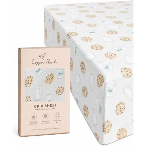 Copper Pearl Premium Knit Baby Crib Sheets for Boys and Girls Breathable and Soft, Fitted Crib Sheets for Standard Baby Mattresses, Chip