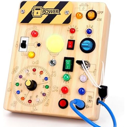 Busy Board for Toddlers - Montessori Educational Toy for 1-3 Year Old Boys & Girls | Travel-Friendly Sensory Learning Activity | Ideal for Kids with Autism(Clocks Busy Board)