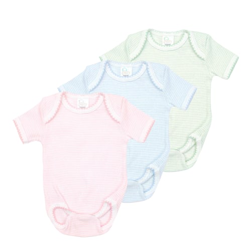 Paty Knit Overlap Shoulder Onesie (Short Sleeve) #247SS