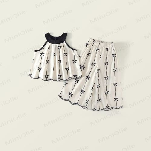 Toddler Kid Girl Bow Stripe 2-piece Set