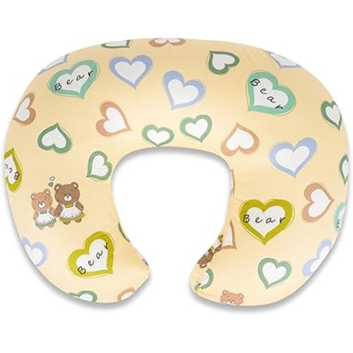 Nursing Pillow Cover, Soft Breathable Cotton, Fits Standard Breastfeeding Pillows, Nursing Pillowcase Removable Washable & Hypoallergenic for Newborn Baby Girls & Boys,Cover Only (1 Pcs, Love)
