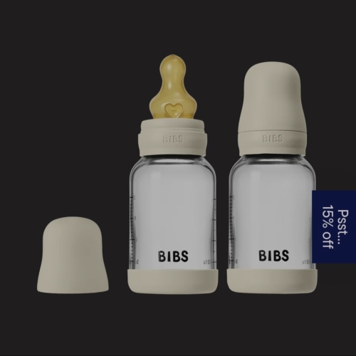 BIBS Glass Baby Bottle 4oz Latex 2-Pack Ivory | Slow Flow – Bibsworld store US