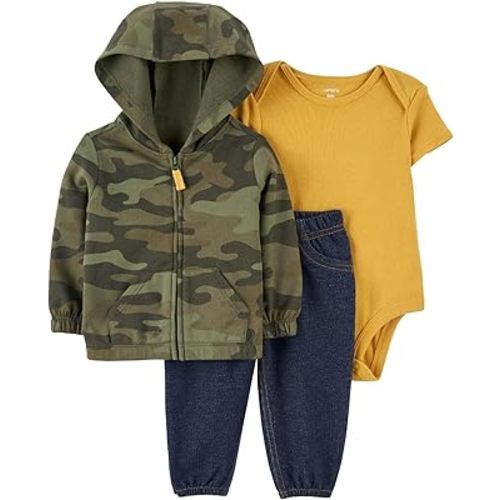 Carter's Baby Boys' 3 Piece Plaid Patch Little Vest Set