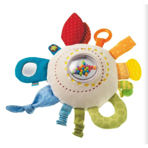 HABA USA Teether Cuddly Rainbow Round Activity Toy