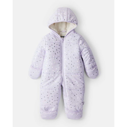 Baby Girl 1-Piece Hooded Pram Snowsuit - Lavender - OshKosh B'gosh | Carter's