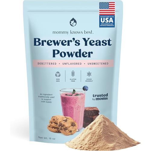 Mommy Knows Best Brewer's Yeast Powder for Breastfeeding Support, Gluten-Free, 15 oz