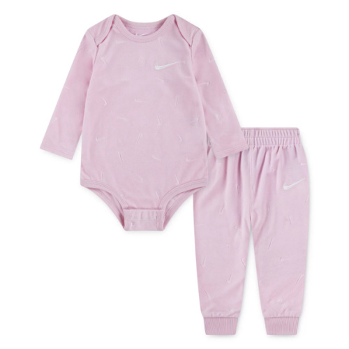 Newborn Baby Nike Velour Long Sleeve Bodysuit and Sweatpants 2-Piece Set