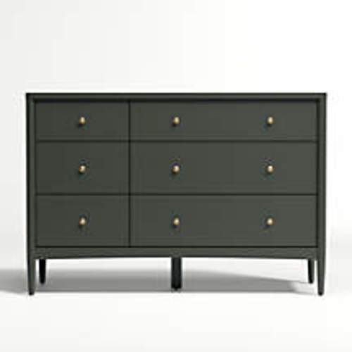 Hampshire 50" Natural Brown Wood 6-Drawer Wide Kids Dresser