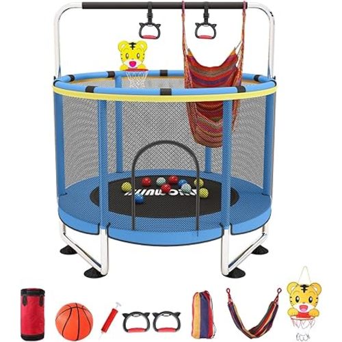 Fitness Trampoline for Adults - 40"/48" 330 LBS Foldable Rebounder with Adjustable Foam Handle, Quiet Indoor Mini Workout Trampoline