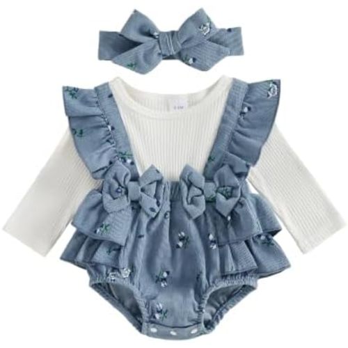 Baby Girl Floral Romper Dress Newborn 0 3 6 12 18 Months Clothes Outfit