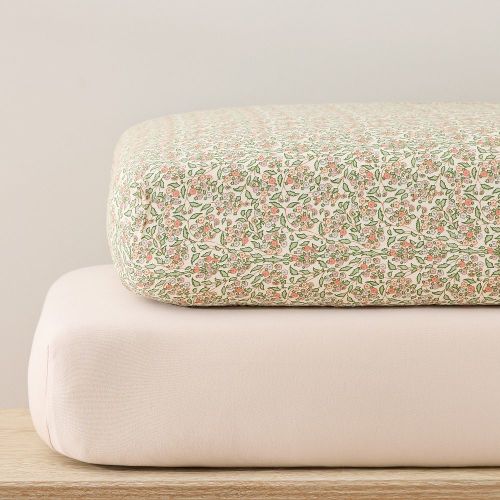 Pink Chicken Floral & TENCEL™ Crib Sheet Bundle | West Elm