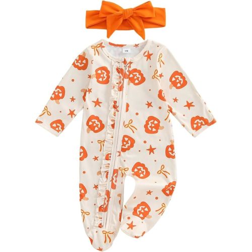 Halloween Newborn Baby Girl Clothes Infant Long Sleeve Romper Jumpsuit Bodysuit Christmas Outfits