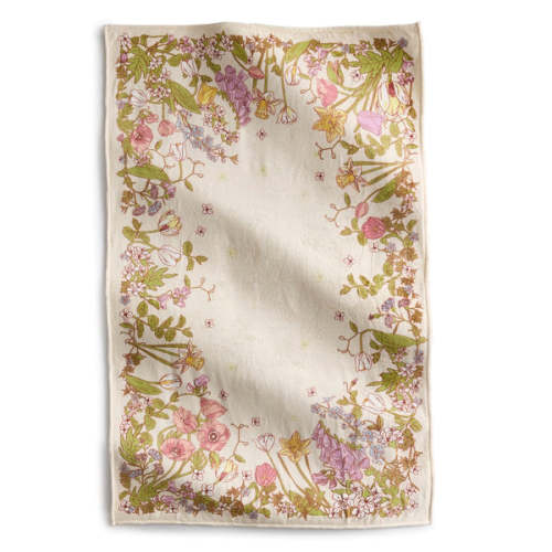 Plush Throw Blanket - Meadow Bouquet Subtle Seedpearl