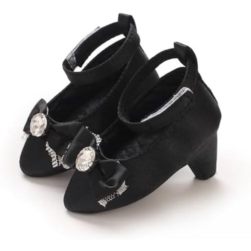 Newborn Baby Girls Princess Shoes Bowknot High Heels Soft Sole Crib Shoes Infant Dress Shoe