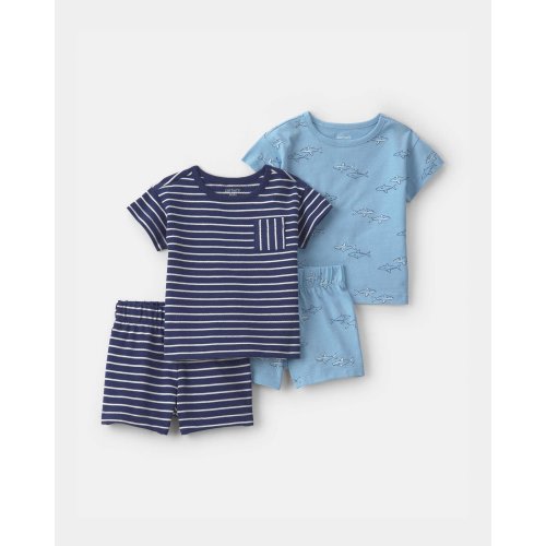 Baby Boy 4-Piece Shark Top & Short Set - Blue | Carter's