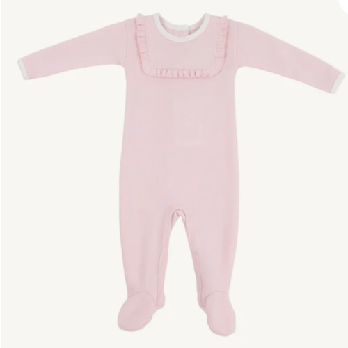 Rock Me Romper (Ribbed) - Palm Beach Pink with Worth Avenue White