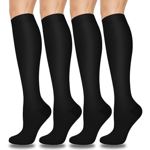 Aoliks Compression Socks for Women & Men 4 Pairs, Best Support for Nurses Running Travel