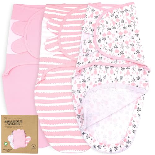 Bublo Baby Organic Zipper Swaddle Sleep Sacks – 3-Pack Swaddles for Newborns 0-3 Months, Adjustable & Breathable Infant Sleep Sack, Easy Diaper Change Swaddling Blanket for Baby Girls & Boys