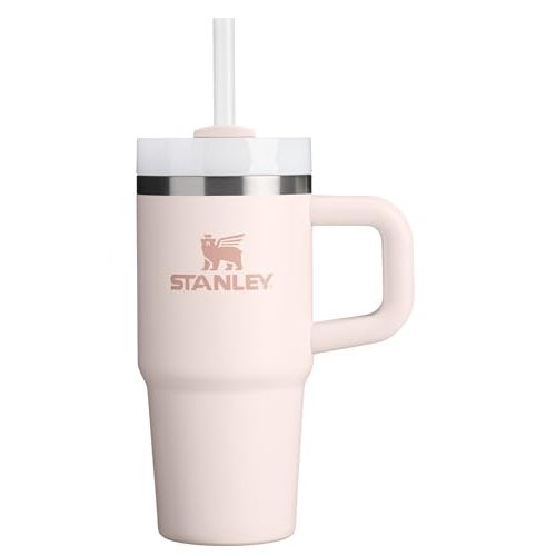 STANLEY Quencher H2.0 Tumbler with Handle and Straw 14 oz | Flowstate 3-Position Lid | Cup Holder Compatible for Travel | Insulated Stainless Steel Cup | BPA-Free | Rose Quartz 2.0