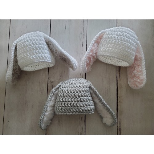Newborn Baby Bunny Crochet Outfit, Crochet Bunny Hat & Diaper Cover, Crochet Photo Prop, Baby Easter Outfit, Baby Shower Gift, READY TO SHIP