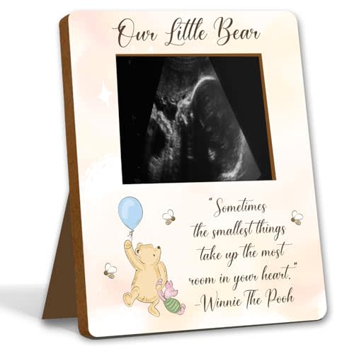 Winnie Pregnancy Keepsakes: Ultrasound & Gender Reveal Frames, Baby Shower Decor & Signs