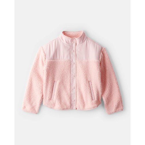 Girls Long-Sleeve Sherpa Jacket - Pink | Carter's