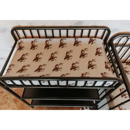 Sagebrush Longhorn Bamboo Muslin Changing Pad Cover – Cowkid Clothing Company