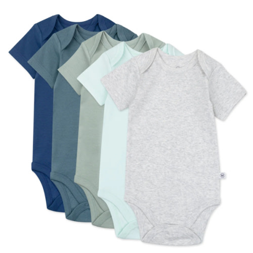 5-Pack Organic Cotton Short Sleeve Bodysuits | Honest Baby Clothing | Morning Mountains