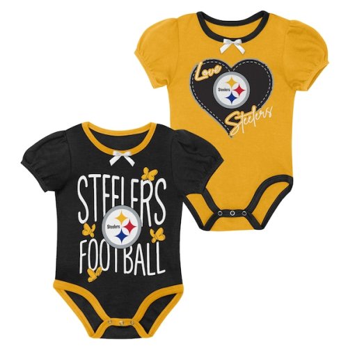 Pittsburgh Steelers Outerstuff Newborn & Infant Star Power Two-Piece Bodysuit Set - Black/Gold
