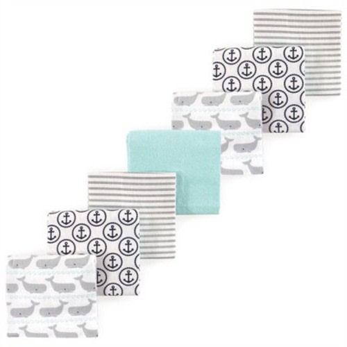 Luvable Friends Hudson Baby Flannel Receiving Blankets 7pk, Ocean Whale