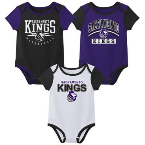 Nba Sacramento Kings Boys' 3pk Bodysuit Set - 0-3m