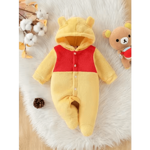 winter warm plush hooded jumpsuit baby boys girls thick cozy - Temu