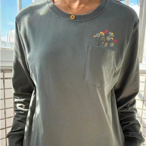 Floral Pocket Long-Sleeve Breastfeeding T-Shirt – Giftifymama