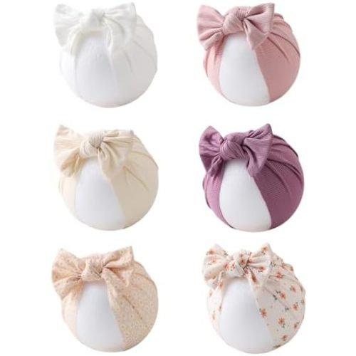Baby Girls Hair Bow Knot Turban Hat Newborn Hospital Hats Infant Toddler Head Wrap Beanie Cap