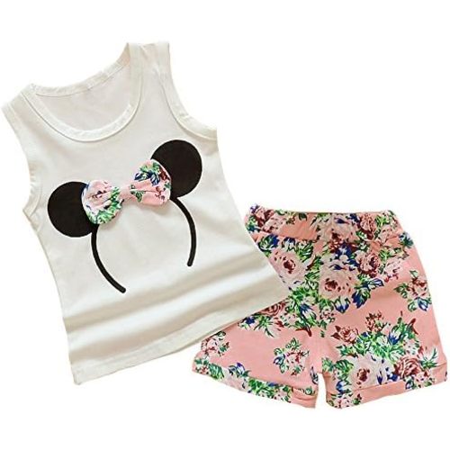 Baby Girl Clothes Outfits Short Sets 2 Pieces with T-Shirt + Short Pants