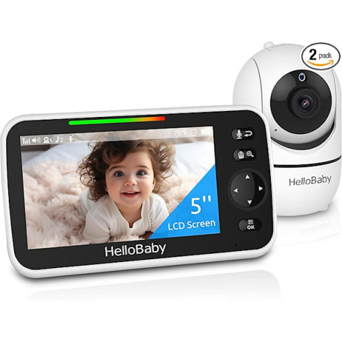HelloBaby Portable No WiFi Baby Monitor with 5" Screen