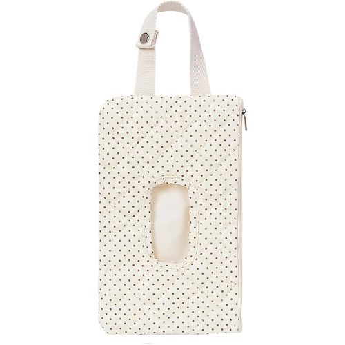 Quilted Baby Wipe Holder Quilted Wipe Pouch Portable Hanging Floral Wet Wipes Bag for Car, Stroller