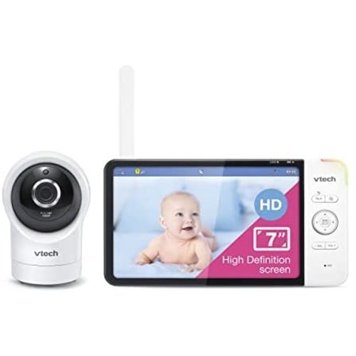 VTech RM7764HD 1080p Smart WiFi Remote Access BabyMonitor, 360° Pan&Tilt, 10X Zoom, 7” 720p HD Display, HD NightVision, Soothing Sounds, 2-Way Talk, Temperature Sensor, Motion Detection, iOS & Android