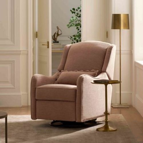 Namesake Devon Recliner and Swivel Glider - Performance Dusty Rose Eco-Basketweave