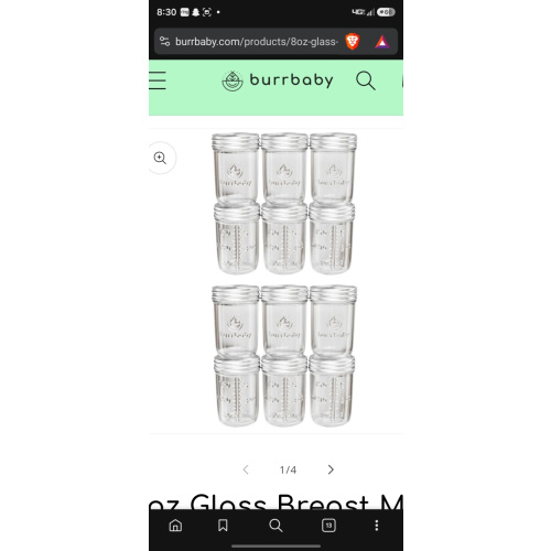 6oz Glass Breast Milk Storage Containers