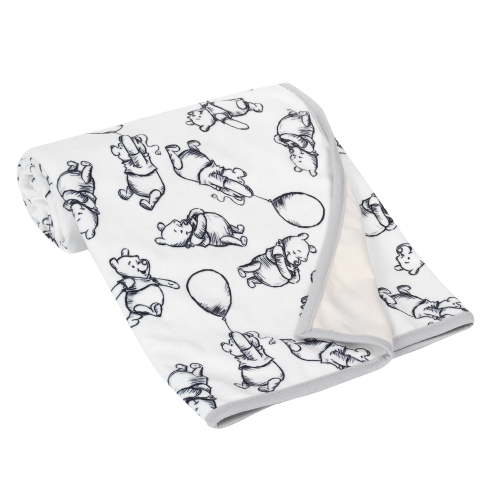 Lambs & Ivy Disney Baby WINNIE THE POOH Baby Blanket - Tan/Cream Jersey/Minky