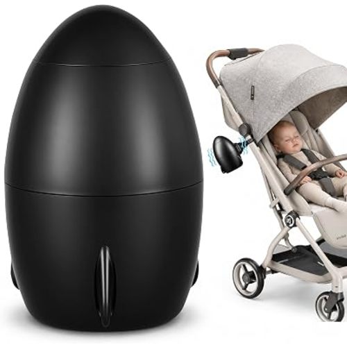 Baby Stroller Rocker Device, 5 Speeds, 40-Min Timer, Silent Motor, Black