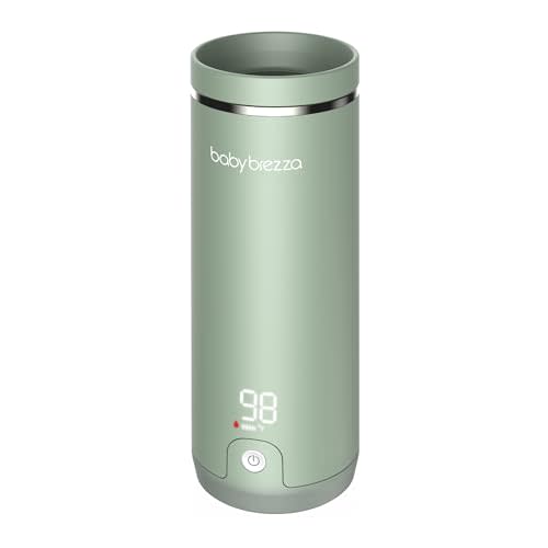 Baby Brezza Superfast Portable Baby Bottle Warmer – 50% Faster - Travel Breastmilk Warmer and Formula Warmer - Safe, Even Heating - Up to 9oz - No Adapters, Green
