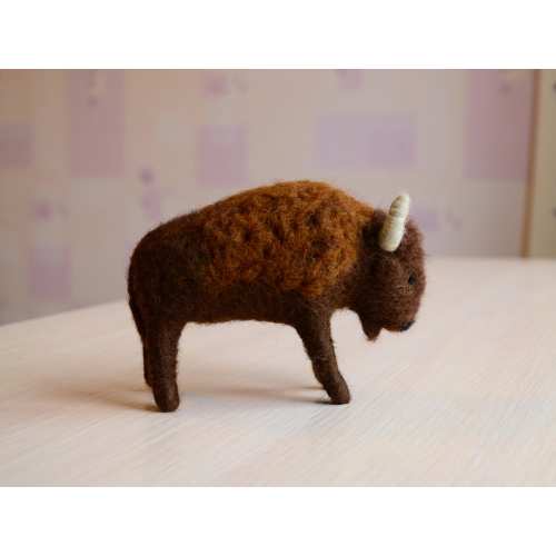 American bison Needle felted buffalo Wool animals Felt Needle felted animals Waldorf toys